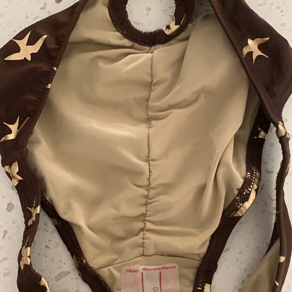 NWOT VICTORIA’S SECRET Brown And Gold Bird Print Padded Bikini - Picture 9 of 14